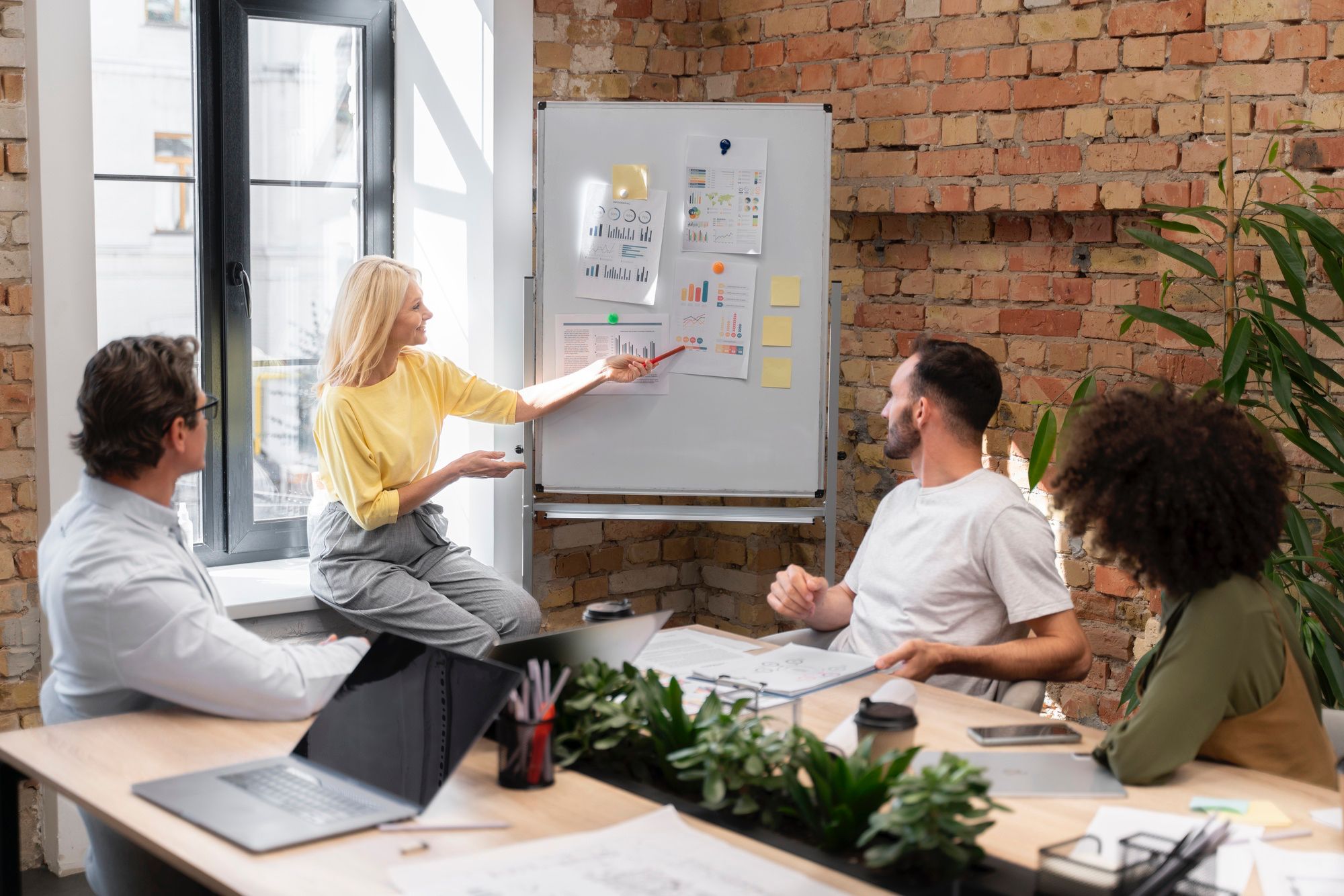 close-up-young-business-team-working